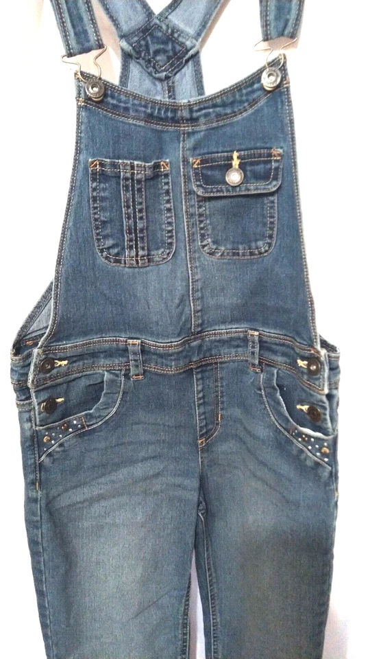 Girls Overalls, Blue Denim, Size 10/12 - Image 1 of 4