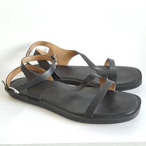 Sandalias Madewell Mabel Negras Talla 8 Correa al Tobillo Plana Tirantes Cuero Asimétricas - Imagen 1 de 6
