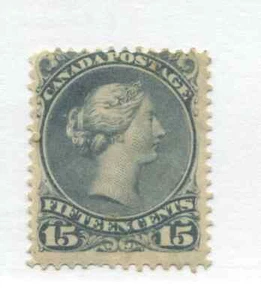 1868 Canada 15 cents Large Queen gray blue mint o.g. hinged - Picture 1 of 1