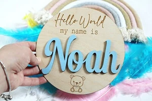 Welcome To The World Plaque | Baby Announcement | Pregnancy Reveal | Baby Shower - Picture 1 of 12