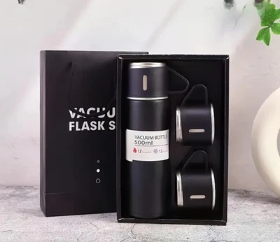 Juego de regalo botella de vacío aislada en caja acero inoxidable elección 500 ml/17,5 oz + 2 tazas Foto 1 de 4