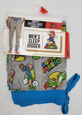 NEW Nintendo Super Mario Men's Sleep Jogger Pants-Drawstring&Pockets SM 28-30 - Image 1 of 3