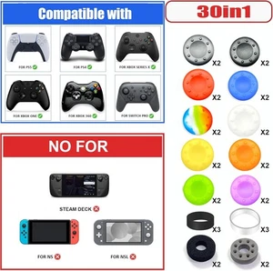 Empuñaduras y anillos para pulgar ZHI-NYLLDJS 30 piezas para controladores PS5/4 Xbox Switch Pro - Imagen 1 de 3
