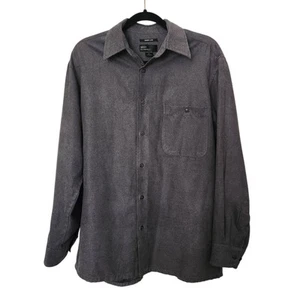 Marc Edwards Sueded Luxe Mens Button Front Long Sleeve Shirt Gray Size Medium - Picture 1 of 5
