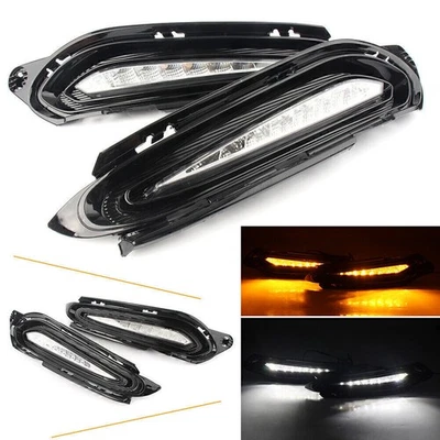 DRL Daytime Running Lights LED Fog Lamp w/ Turn Signal Fits Honda HRV 2015-2018 - Image 1 of 4