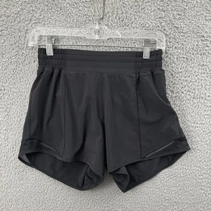 Neu ohne Etikett lululemon Hotty heiße Shorts schwarz 4" hoher Bund sportlich Laufen Damen 4 - Bild 1 von 9