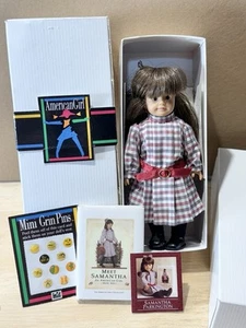 American Girl Mini Samantha Doll with box, book and Mini Grin Pins - Picture 1 of 4