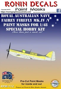 1/48 Ronin Decals Fairey Firefly Paint Masks for Special Hobby Kit - Picture 1 of 5