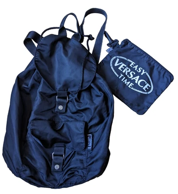 gianni versace women medium size italian design fashion black backpack - Image 1 of 4