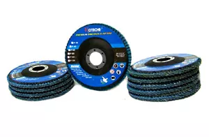 10 Stck. 4-1/2 Zoll x 7/8 Zoll 60er Körnung Blau Zirkonia Fächerscheibe Winkelschleifer Schleifscheiben - Bild 1 von 2