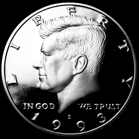 1993 S  Kennedy Half Dollar Clad Proof from Original U.S. Mint Proof Set Cover
