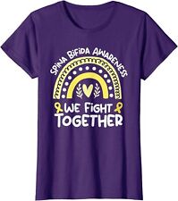 Spina Bifida Awareness Rainbow Yellow Ribbon Ladies' Crewneck T-Shirt