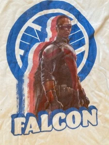 Marvel Falcon Girls XL (14/16) White T-Shirt Graphic Distressed Printed Top - Picture 1 of 6