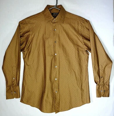 Tela europea de Murano para hombre manga larga botón formal dorado diseño moderno talla L Foto 1 de 4