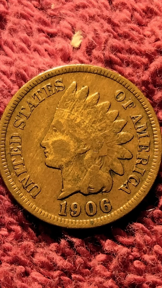 1906 P Indian Head Cent Woody Improper Alloy Mix - Image 1 of 4