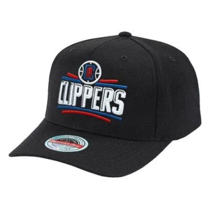 LA Clippers Mitchell & Ness NBA Stretch Classic Red Curve Snapback Hat Cap - Picture 1 of 3