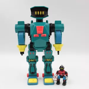 Z-Bots Figure Tranzor w/ Scammer VTG 90s Galoob Micro Machines 8" Robot 1992 DMG - Picture 1 of 12