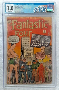 Fantastic Four #9 (Marvel, 12/62) CGC 1.0 Fair {3rd SA app. Sub-Mariner} "KEY" - Picture 1 of 3
