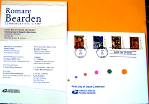 ROMARE BEADEN STAMP 1st DAY OF ISSUE CEREMONY PROGRAM SEPT 28, 2011 - Picture 1 of 2