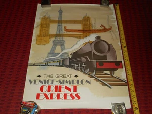 La Grande Venezia Sempione Orient Express Poster Jim Marbeck RARO Riproduzione - Foto 1 di 12