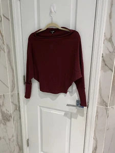 Moda Nova Para Mujer Fuera Con La Cabeza Borgoña Suéter Top Talla Extra Pequeña - Imagen 1 de 12