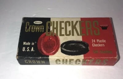 Corona Whitman Damas De Colección Rojo/Negro Enclavamiento Plástico Original Foto 1 de 4