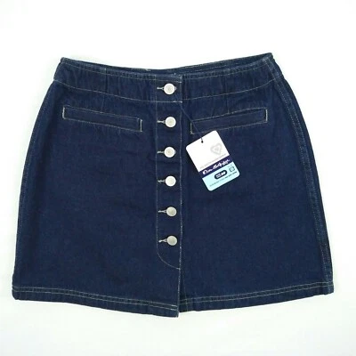 Miss Selfridge - Falda Denim Para Mujer Línea A Azul Oscuro Botón Frontal Talla W26 Nueva Con Etiquetas Foto 1 de 4