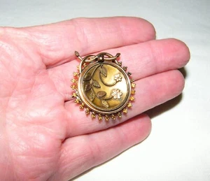ÚNICO BROCHE CONVERTIDOR VICTORIANO ANTIGUO ORO ROSA LLENO Pin y Colgante - Imagen 1 de 8