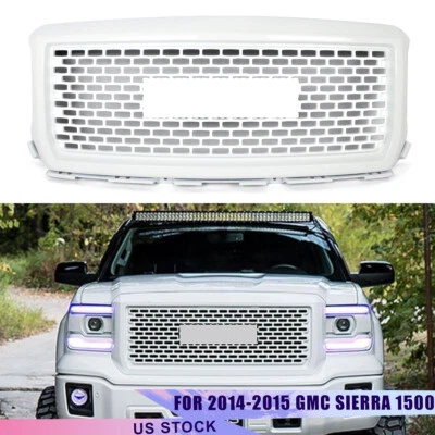 For 2014 2015 GMC Sierra 1500 Summit White Front Upper Grille Denali Style USA - Изображение 1 из 4