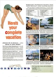 1954 Greyhound Bus PRINT AD your complete vacation - Bild 1 von 1