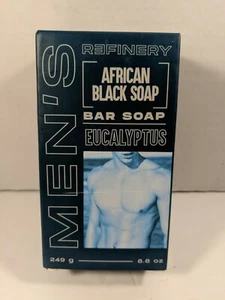 Men's Beard Body Face African Black Bar Soap (Refinery) Eucalyptus Scent - Picture 1 of 5