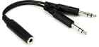 Hosa YPP-308 Female 1/4 in TRSF to Dual 1/4 in TRS Stereo Splitter Y Cable