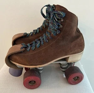 Vtg Norele Suede Roller Skates Women’s 6 - Picture 1 of 11