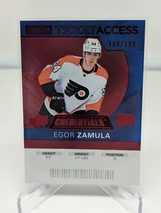 2021-22 Upper Deck Credentials Egor Zamula Debut Ticket Access Red #'d 189/199 - Picture 1 of 2