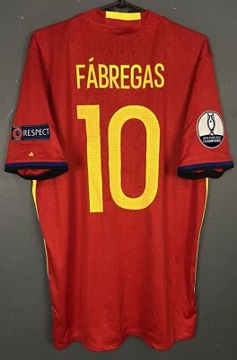 FABREGAS #10 MEN SPAIN 2015/2016 ESPANA HOME SOCCER FOOTBALL SHIRT JERSEY SIZE L - Image 1 of 4