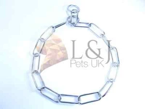 CUELLO DE CADENA DE ESTRANGULAMIENTO PARA PERRO FUERTE PLATA METAL ENTRENAMIENTO TODOS LOS TAMAÑOS - Imagen 1 de 4