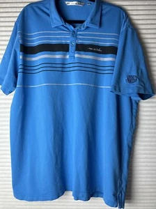 Travis Mathew Polo Shirt Men’s XXL Blue With Striped Top Golfing Shirt - Picture 1 of 7