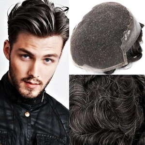 Swiss Lace Front Mens Toupee Wigs For Human Hair Piece Replacement System - Picture 1 of 106