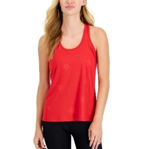 Ideology Women's Racerback Tank Top, shirt w/ Star Pattern licorice red, new - Picture 1 of 11