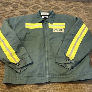 Unifirst Uni Wear Uniwear Reflective Work Coat Large EMT Landscape Mechanic (33) - Picture 1 of 6