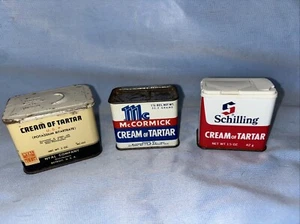 3 Vintage Cream Of Tartar Spice Tins McCormick, Nyal, Schilling - Picture 1 of 19