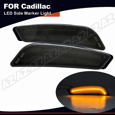 2X LED Side Marker Light Front Bumper Lamp Smoked For Cadillac CTS CTS V 2003-07 — 第 1/4 张图片