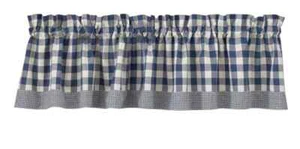 Cenefa de borde a cuadros azul Country Farmhouse York Lights 72" - Imagen 1 de 2