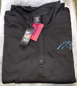 NFL Team Apparel Carolina Panthers 1/4 Zip Pullover Herren Large Schwarz Langarm - Bild 1 von 9