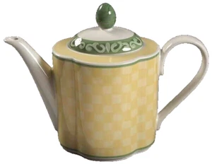 Villeroy & Boch Switch 7 SUMMERHOUSE Coffee Pot & Lid Yellow Plaid Germany - Picture 1 of 11