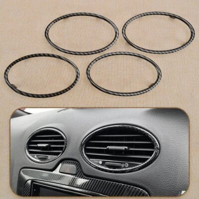 4x Carbon Fiber Look Air Outlet Vent Surround Trim fit for Ford Focus 2005-11 - image 1 of 4