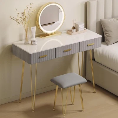 WOLTU Schminktisch mit LED-Beleuchtung Hocker Frisiertisch Kosmetiktisch Modern - Bild 1 von 4