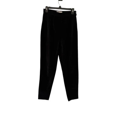Casual Corner Women’s 6 Black Pants Velvet Trousers Pleated Tapered Leg 27x29 - Image 1 of 4