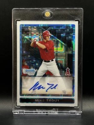2009 Bowman Chrome XFractors Auto Mike Trout Rookie 101/225 BDPP89 READ DESCR!! - Image 1 of 4