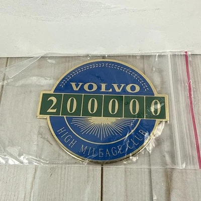 ✅ Adorno emblema insignia maletero club alto kilometraje Volvo 200.000 vintage nuevo de stock Foto 1 de 4